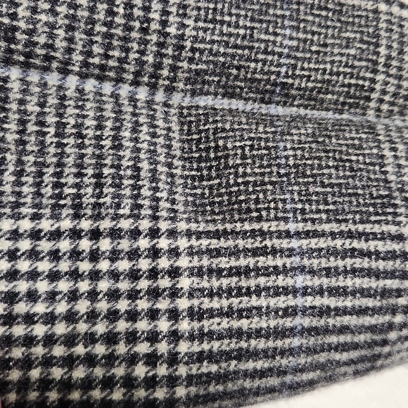 Lands End Scarf Mens Plaid Houndstooth Gray - Picture 2 of 8